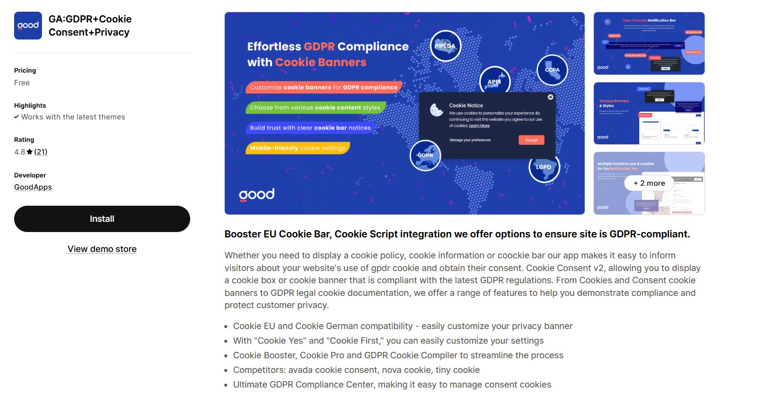 GA:GDPR+Cookie Consent+Privacy – Customizable Compliance Solution for Global Stores
